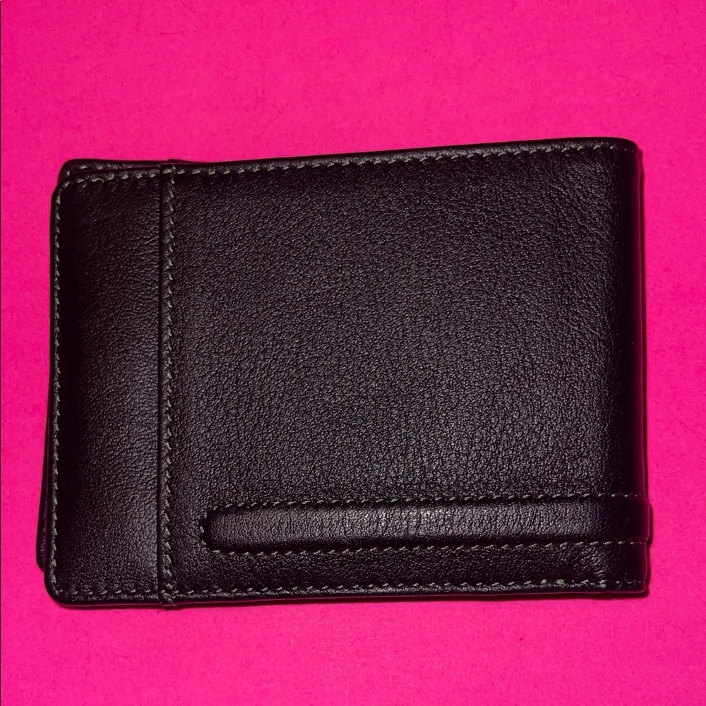 Lodis Black Leather Money Clip